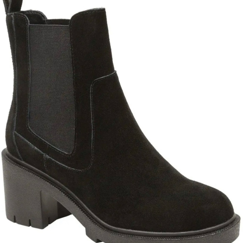 Lisa Vicky Jolt-V Black Suede Chelsea Ankle Boots Sz 8.5M - Picture 2 of 5